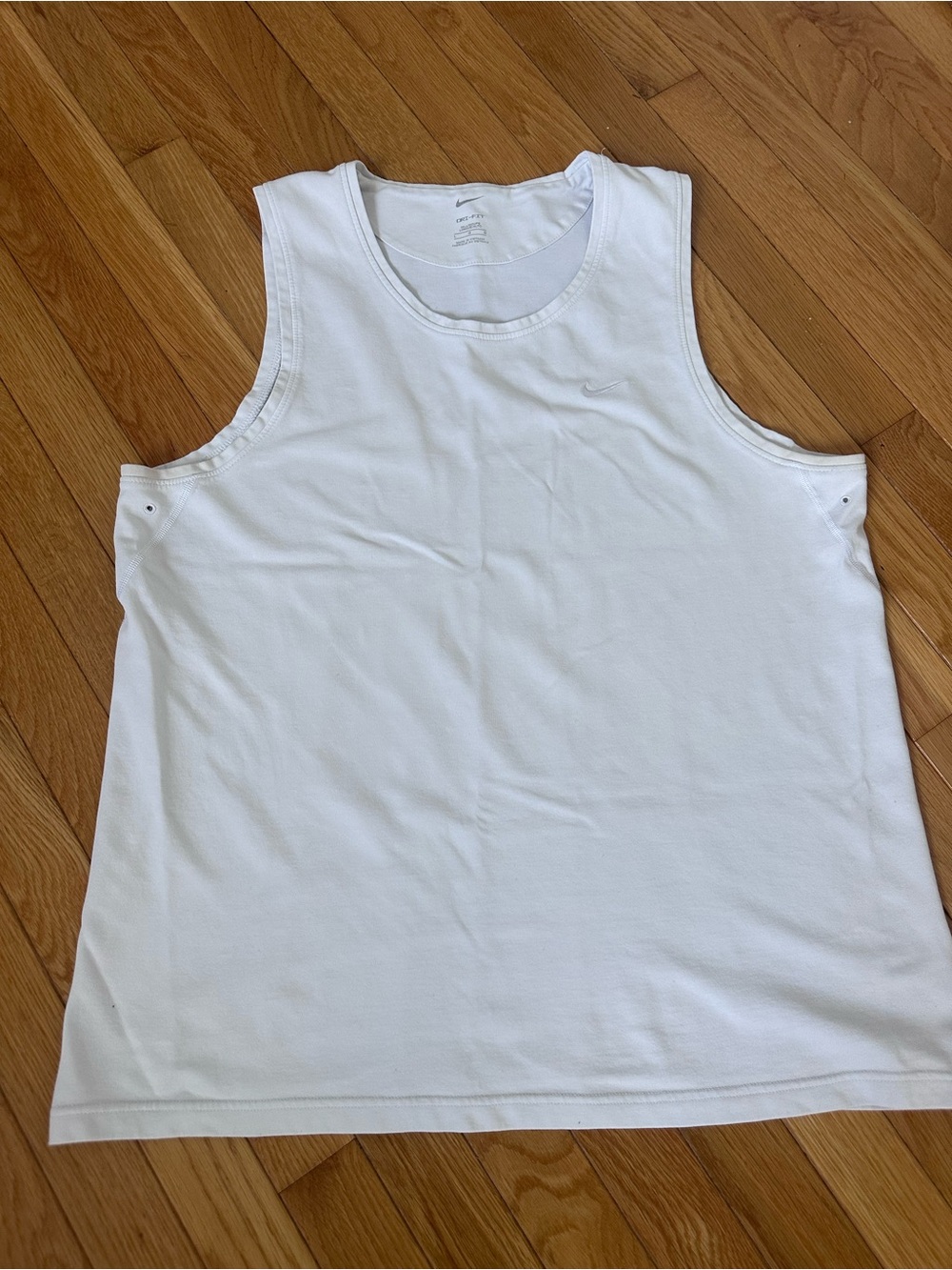 Nike White Dri-Fit Muscle Tank Size Large